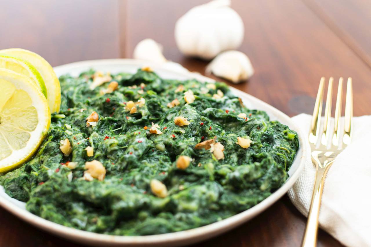 Creamy vegan spinach