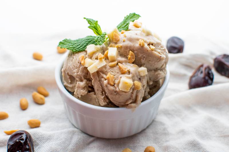 healthy vegan peanut butter banana ice cream