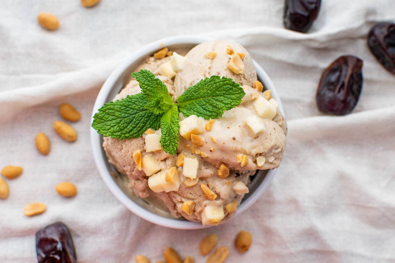 healthy vegan peanut butter banana ice cream